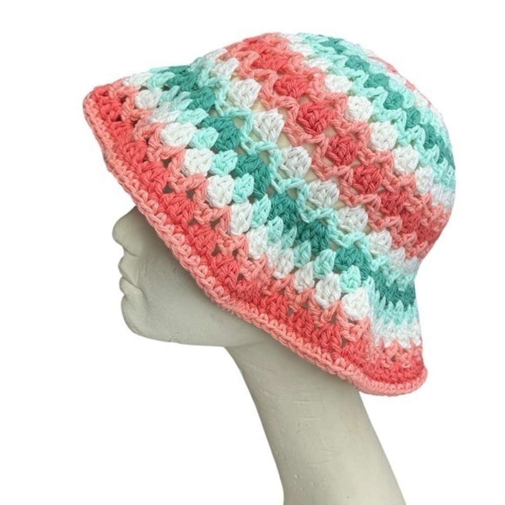 The Kelp Crochet Bucket Sun Hat Cotton‎ Yarn Handcrafted Handmade by Seller
